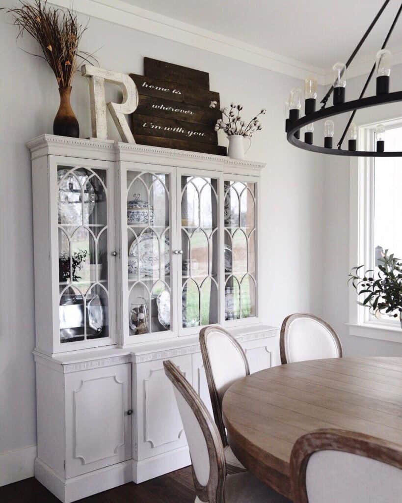 White Display Cabinet for Dining Room