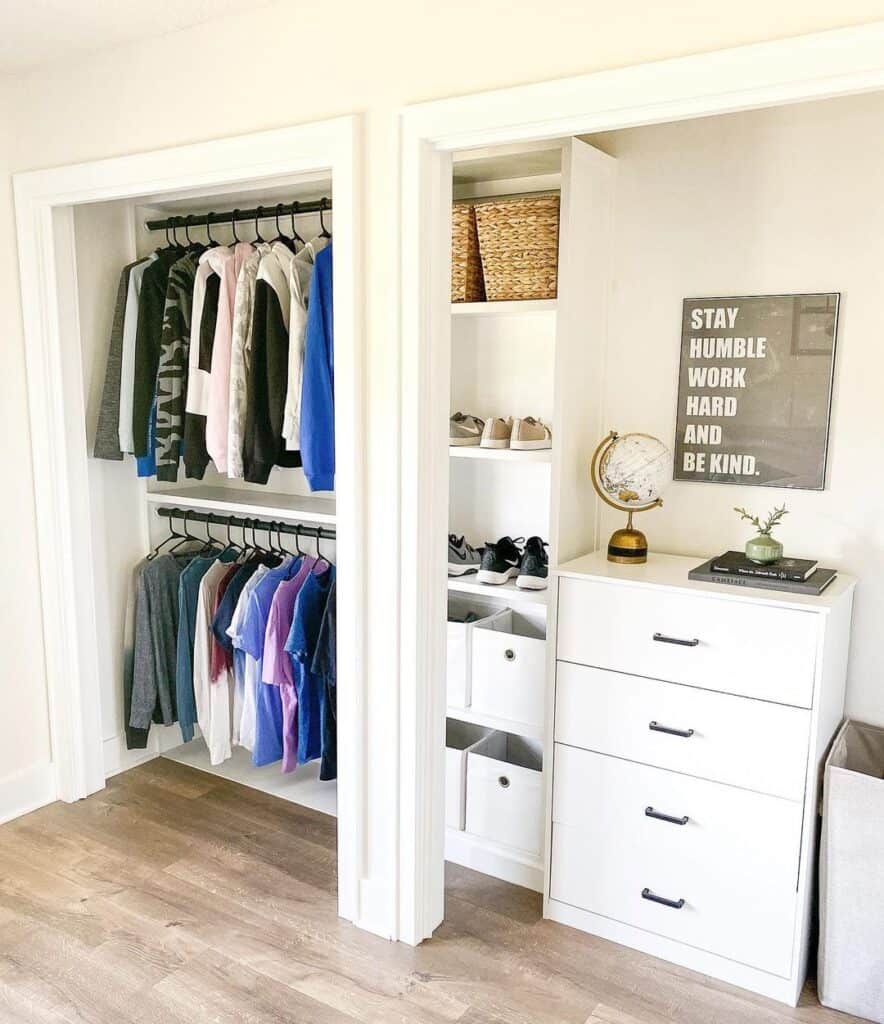 White Dresser With Modern Black Handles