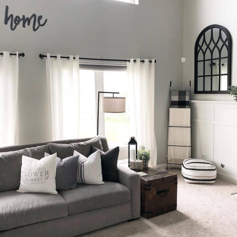 White Farmhouse Curtains for Living Room