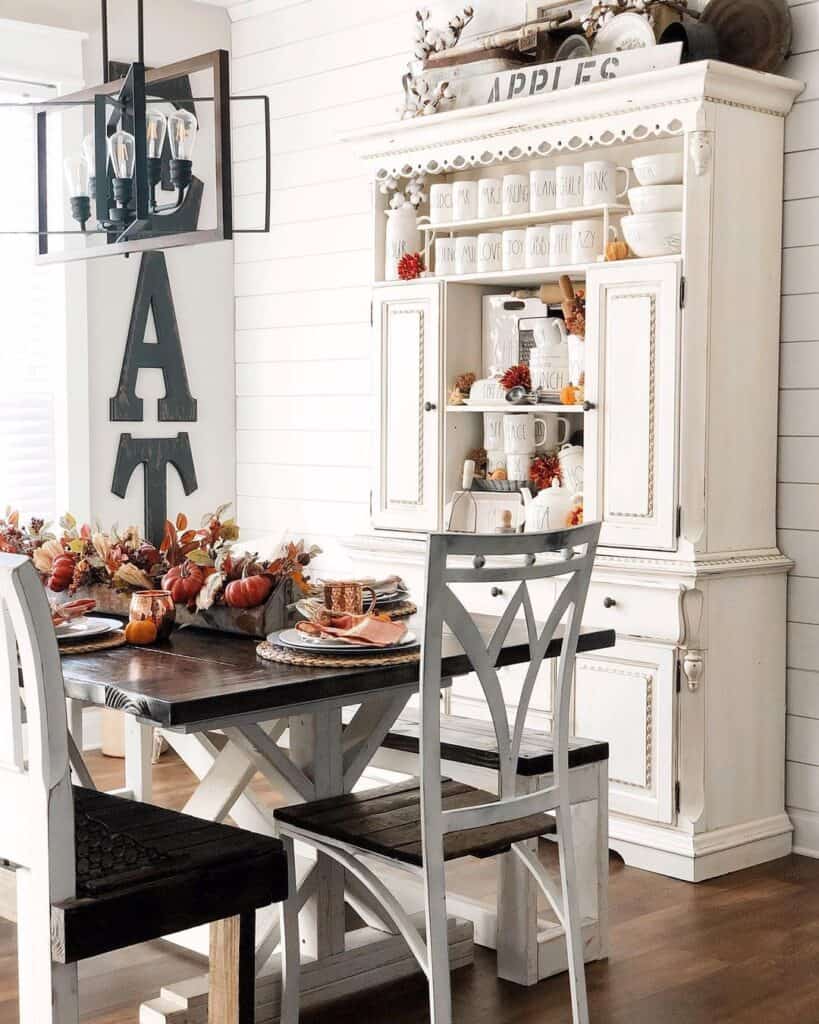 White Farmhouse Dining Room Hutch