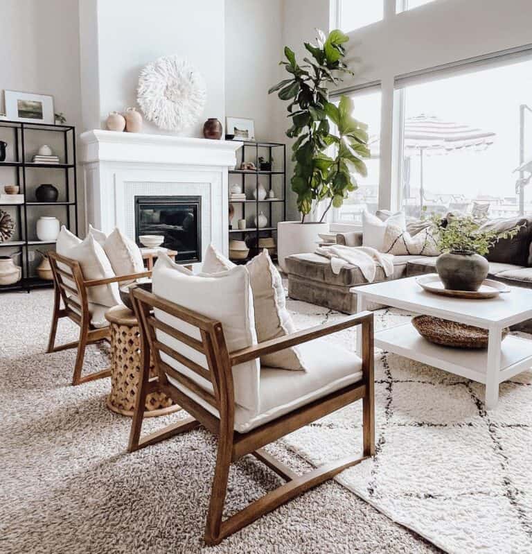 White Farmhouse Living Room Chairs