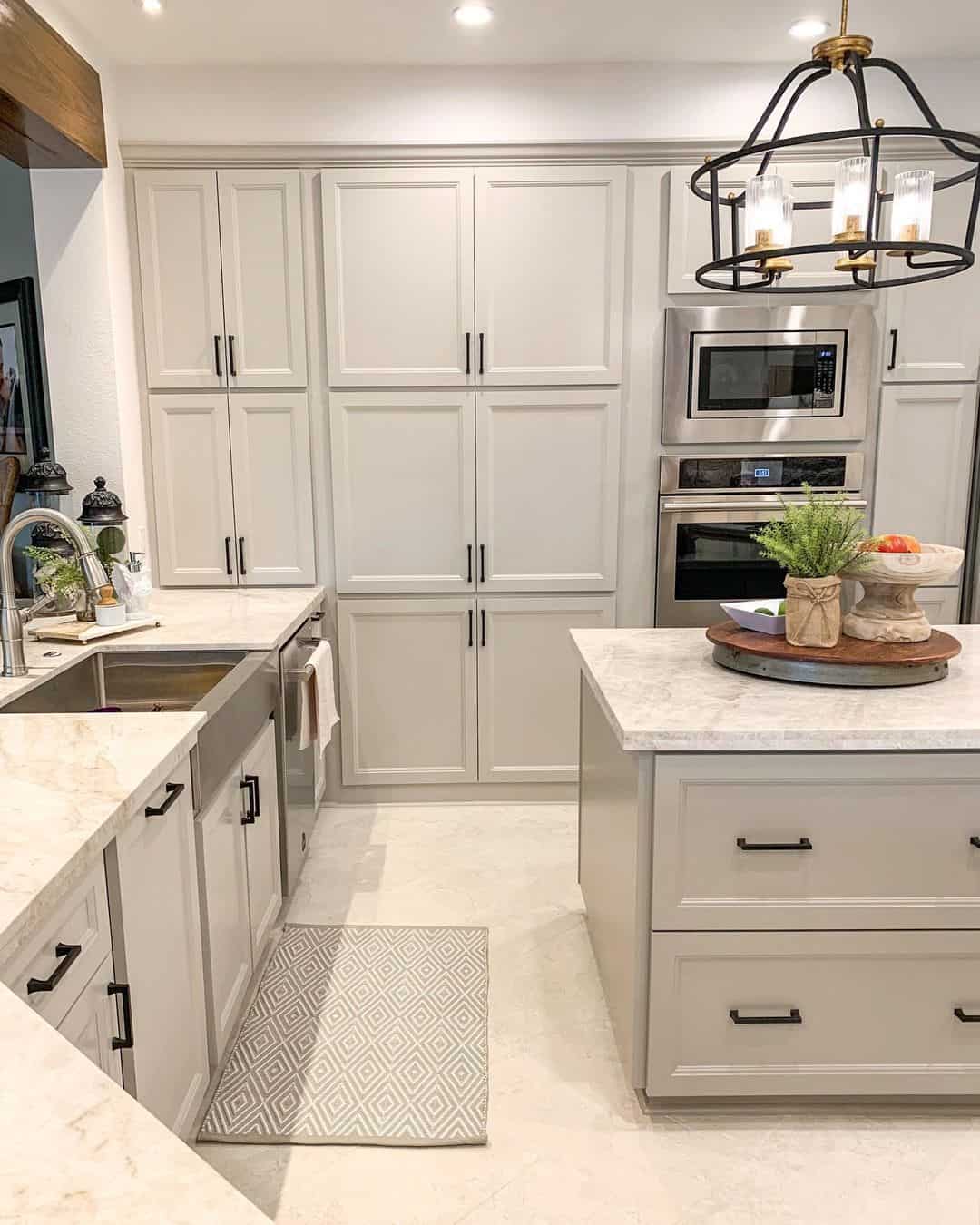 White Floor To Ceiling Cabinets Kitchen 