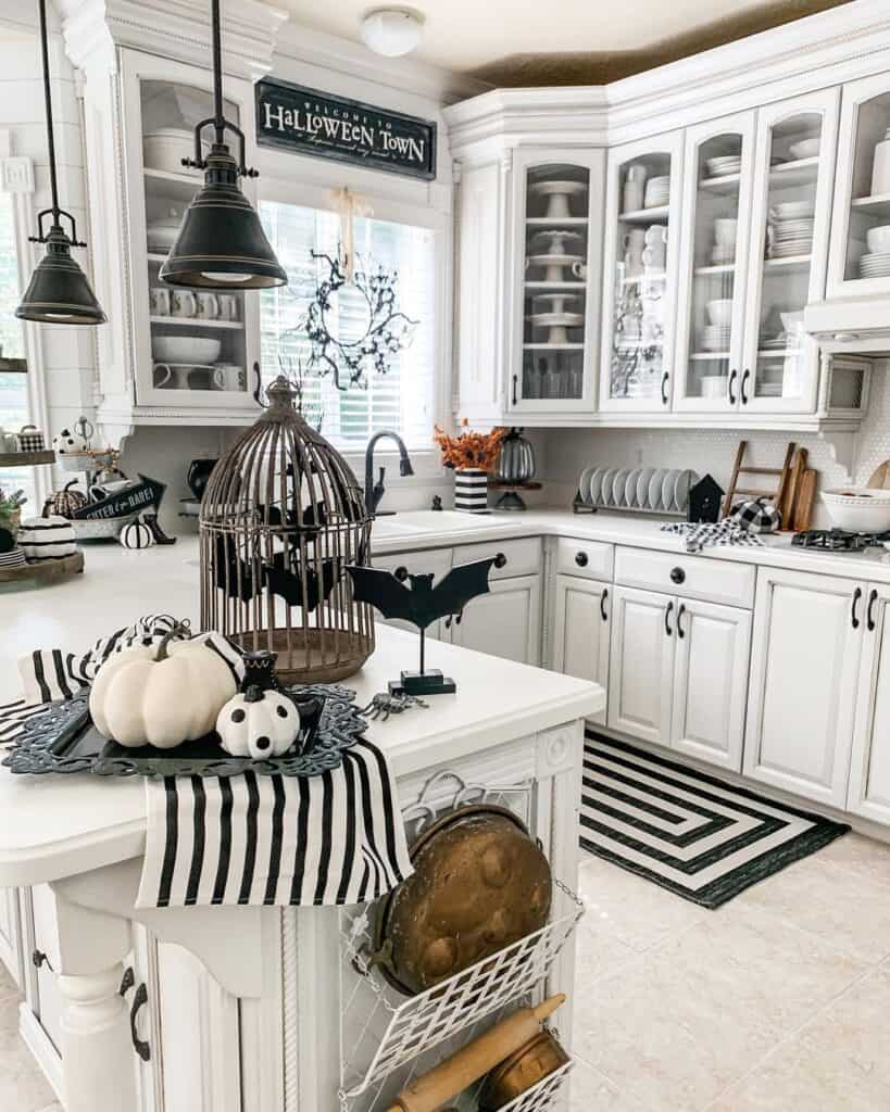 White Kitchen with Black and White Halloween Decorations - Soul & Lane