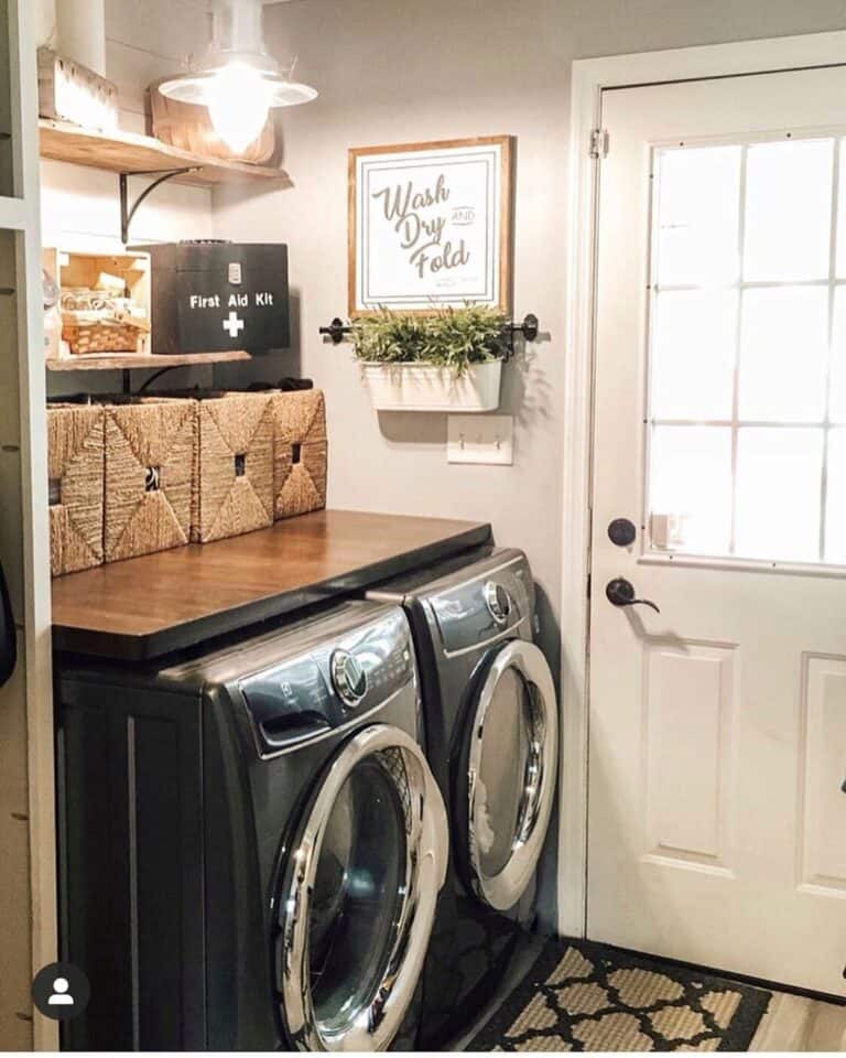 White Laundry Room Door with Window