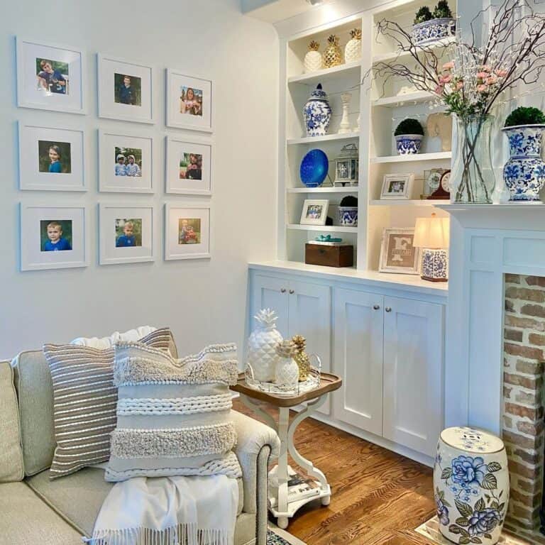 White Throw Blanket Underneath Beige Pillows