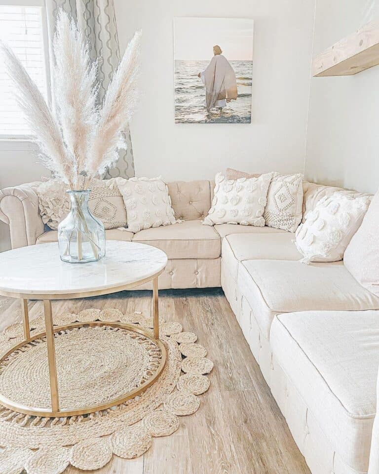 White Throw Pillows for Beige Couch