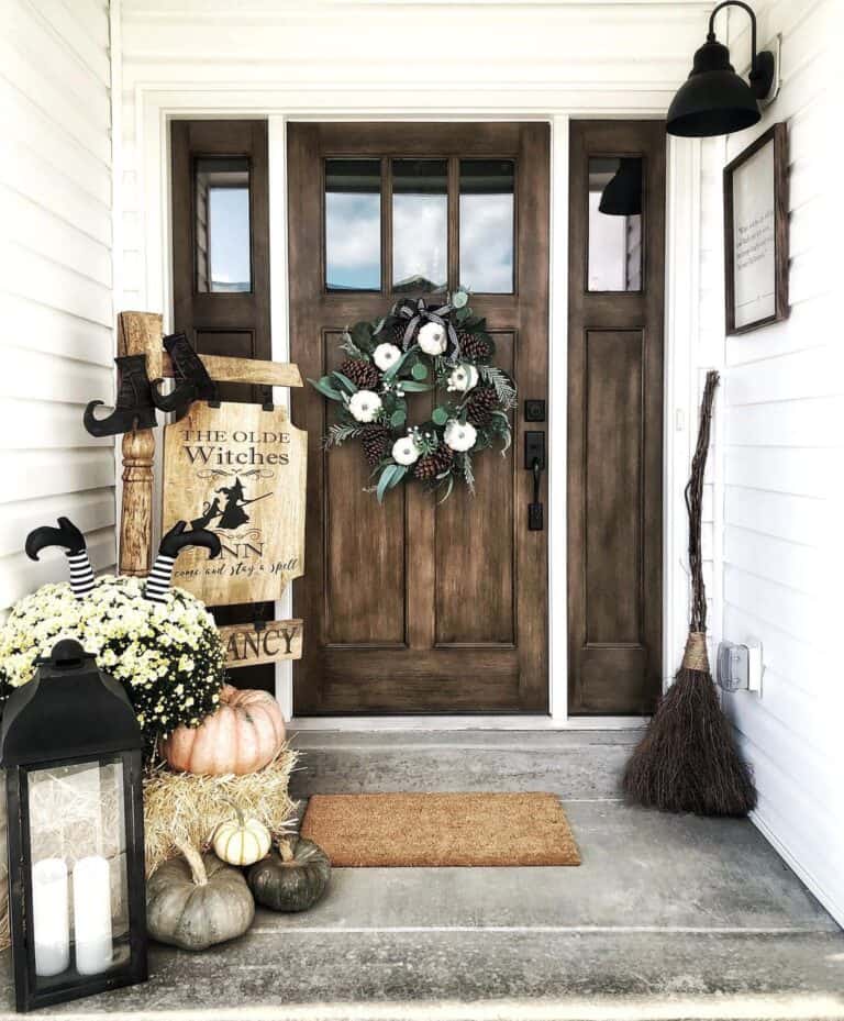 Witch Feet on a White Front Porch