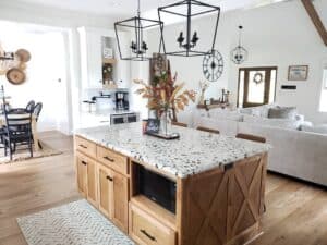 Wood and White Farmhouse Kitchen Island