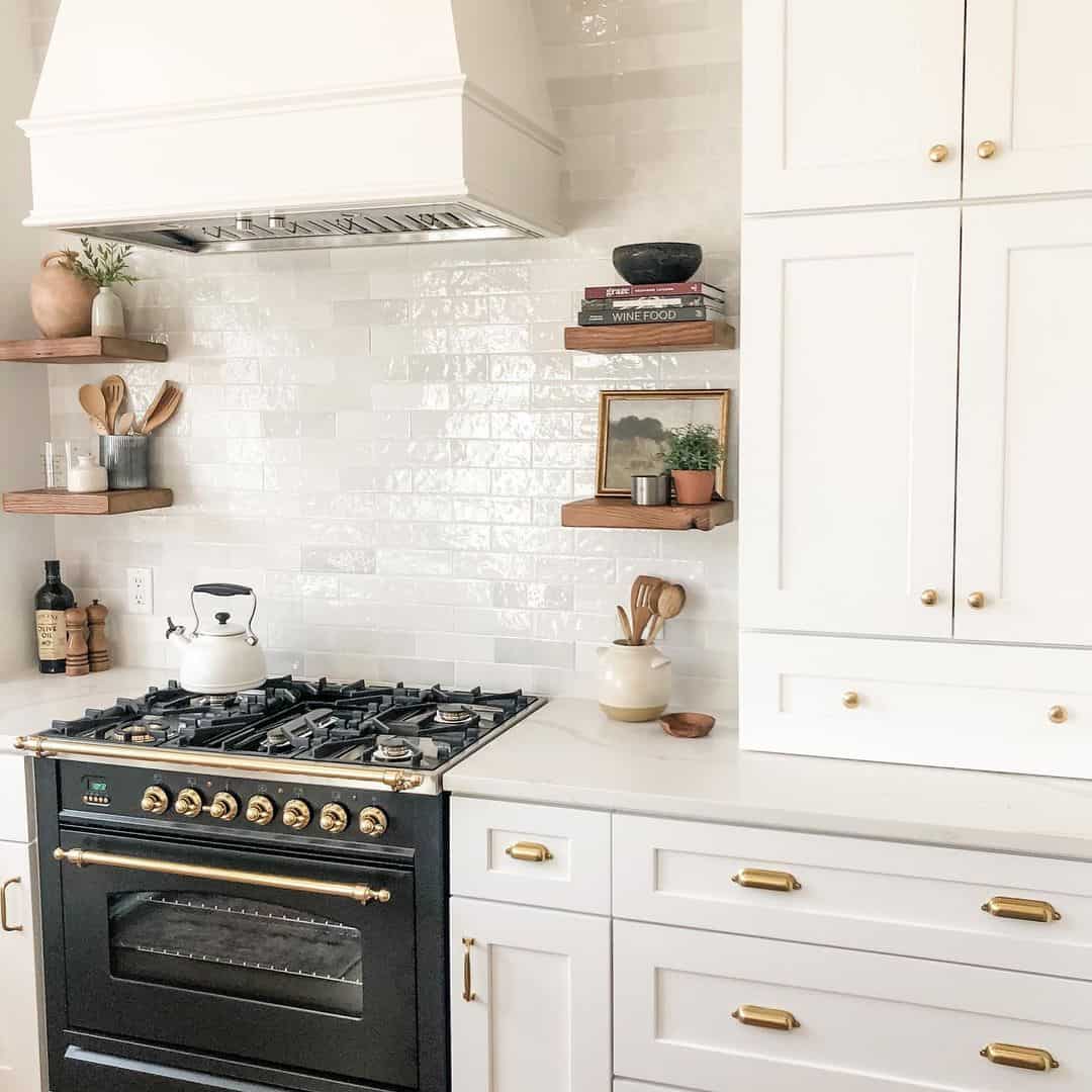 Wooden Floating Kitchen Shelves for Backsplash Soul & Lane