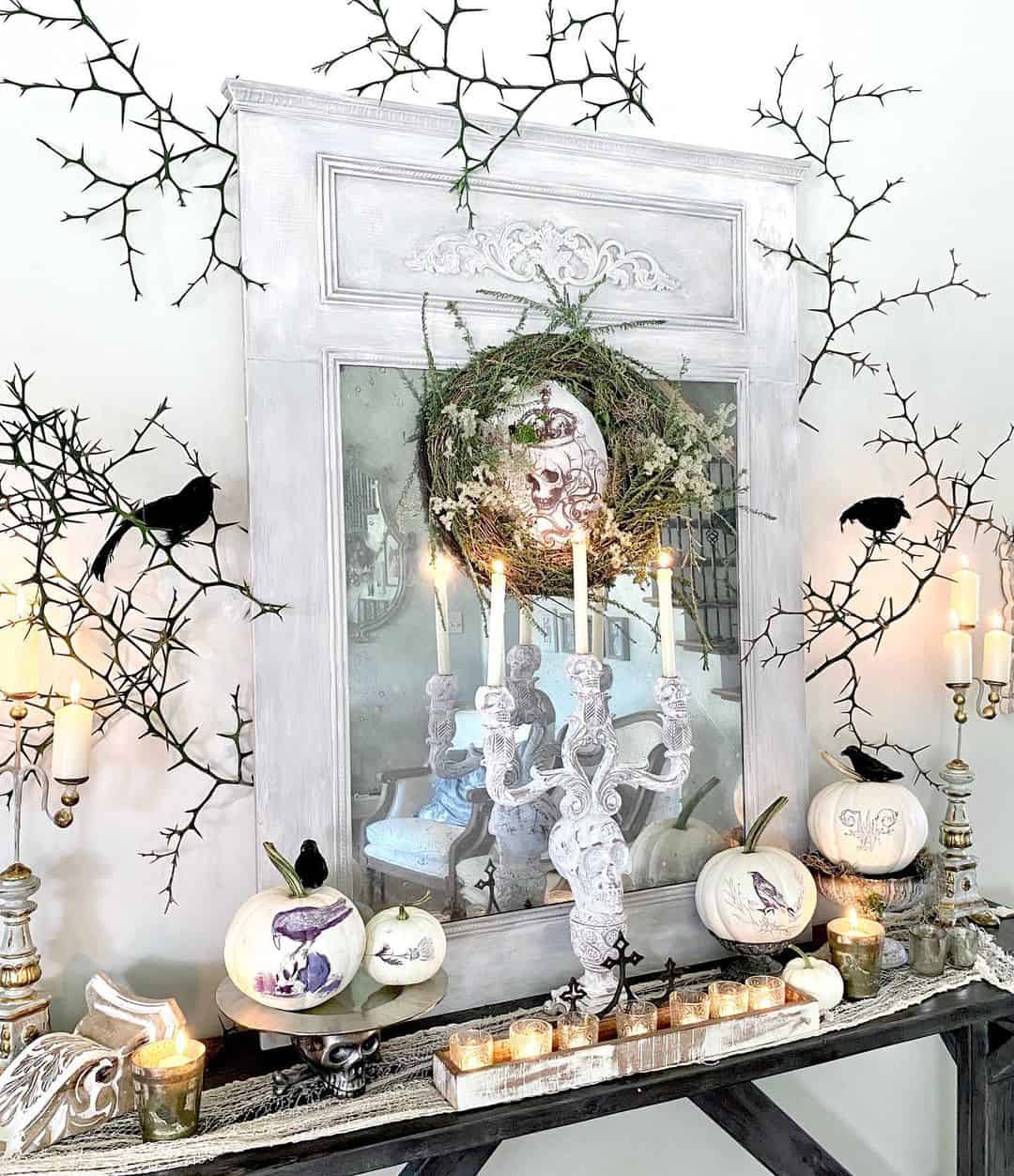Decorated Black Side Table - Soul & Lane