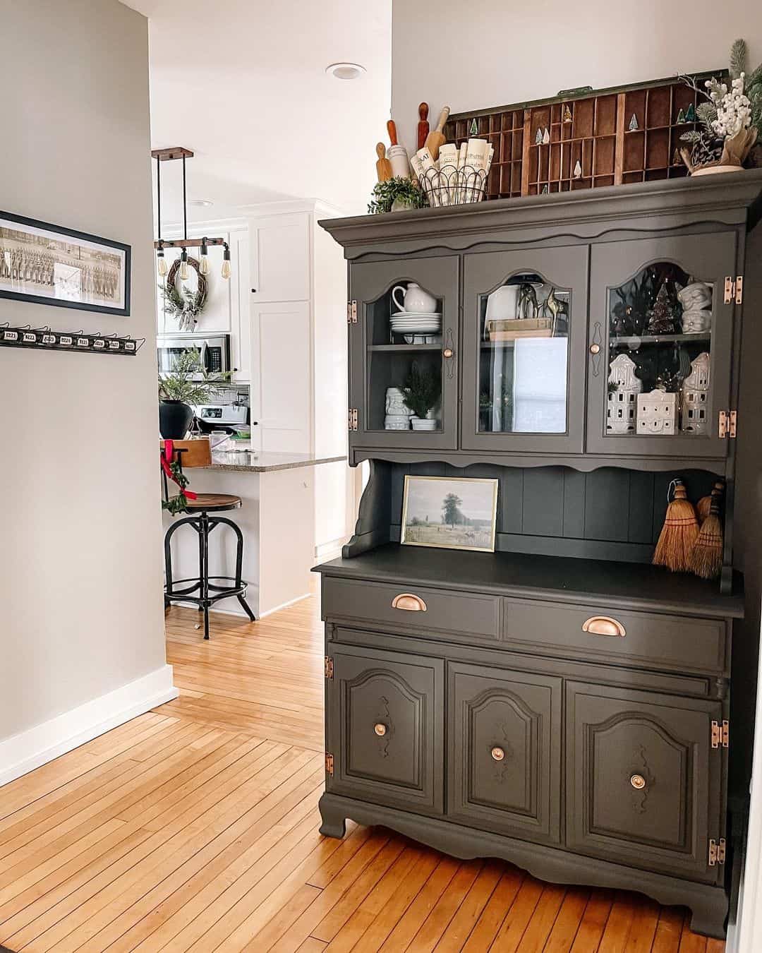 Antique Hutch with Modern Brass Knobs Soul & Lane