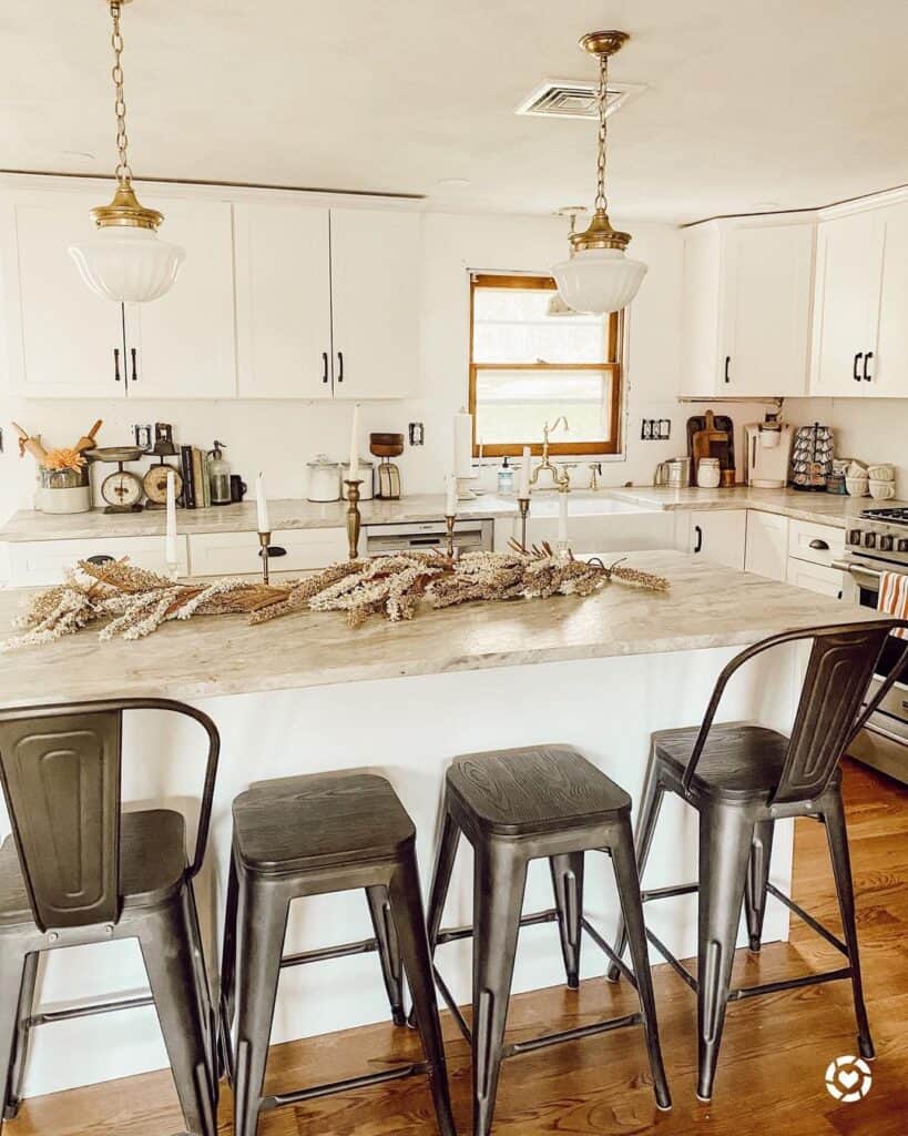 Antique Items in Beige Countertop Kitchen