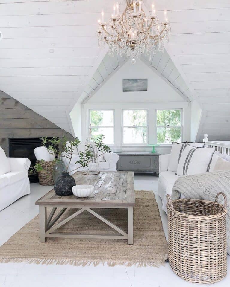 Attic with Shiplap Vaulted Ceiling