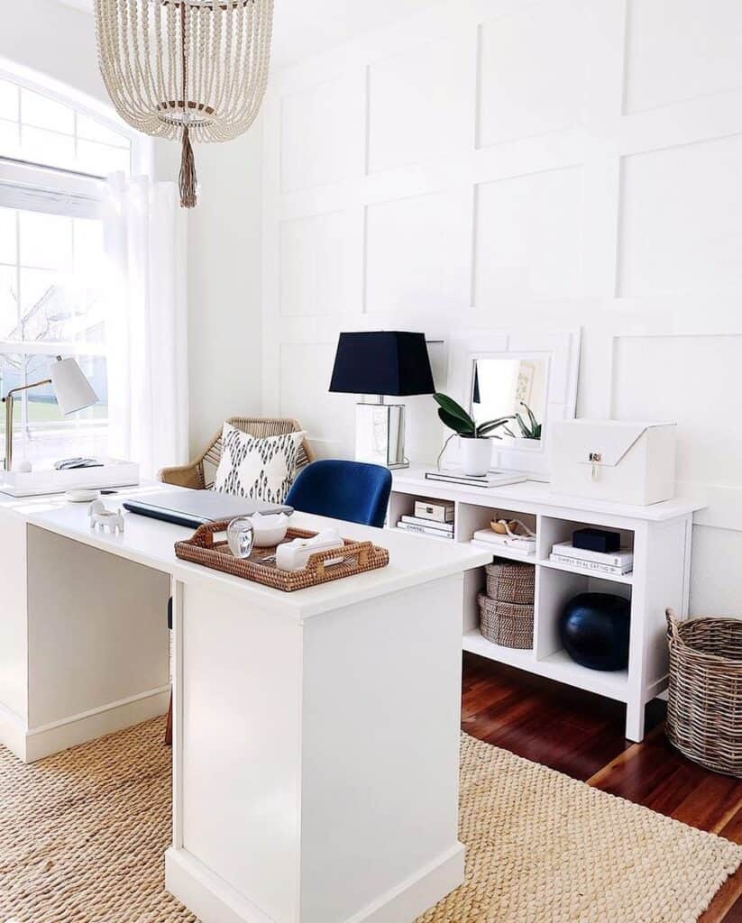 Beaded Chandelier in White Home Office Soul & Lane