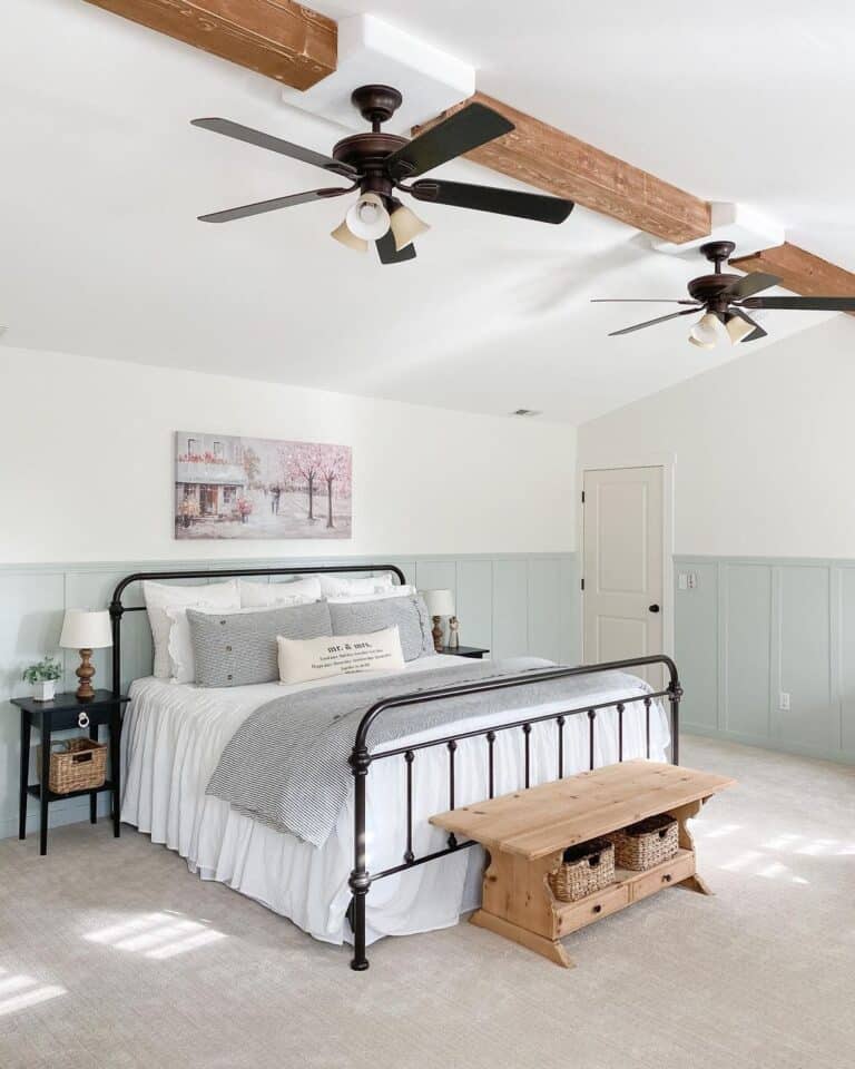 Black Ceiling Fans with Lights in Bedroom