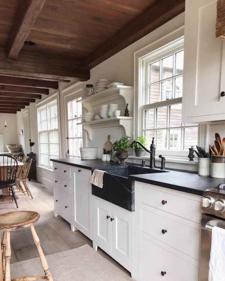 Black Counters on White Cabinets