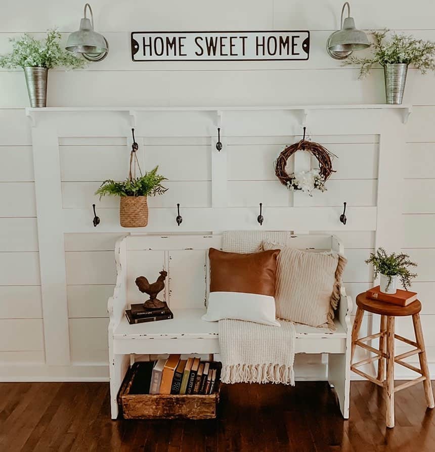 Black Entryway Hooks with Shelf