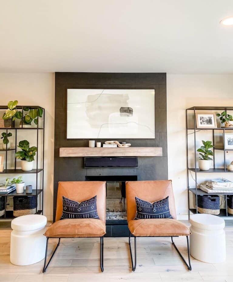 Black Fireplace Wall Ideas to Create Height