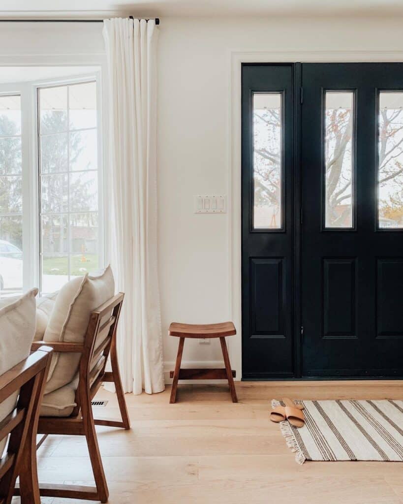 Black Front Door with Glass Panels