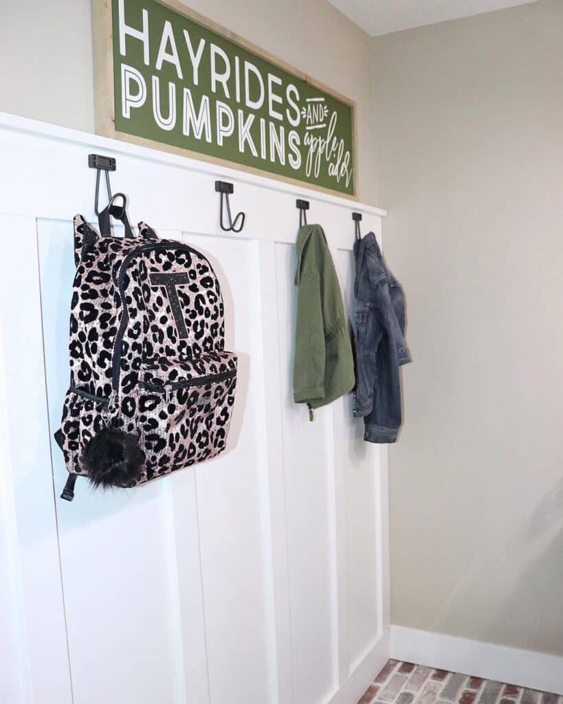 Black Metal Coat Hooks Wall Mounted Mudroom