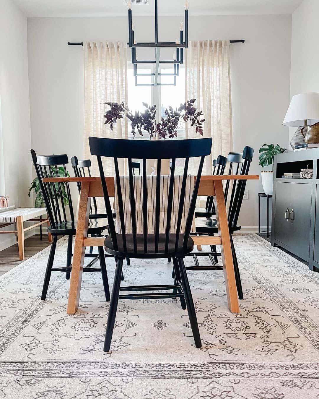 black-sideboard-and-wood-dining-table-soul-lane