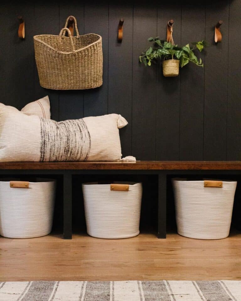 Black Vertical Shiplap Mudroom Wall Soul & Lane