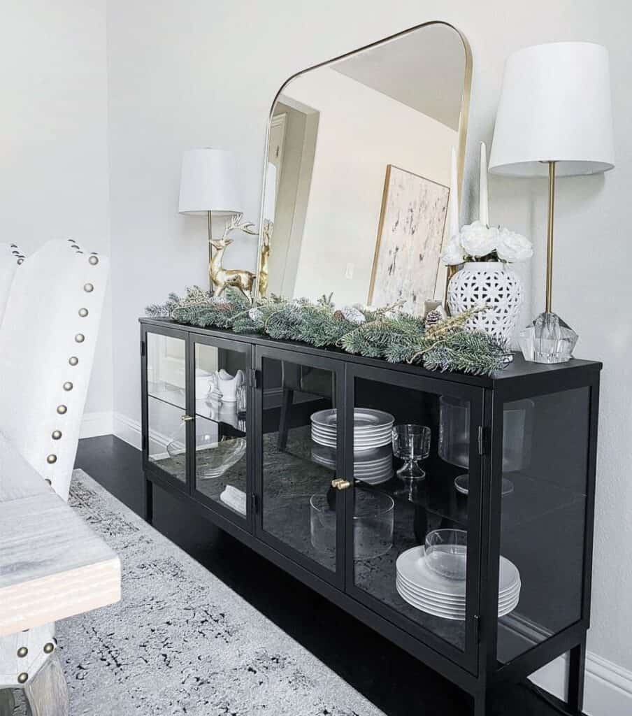 Black and Glass Modern Sideboard Buffet Soul & Lane