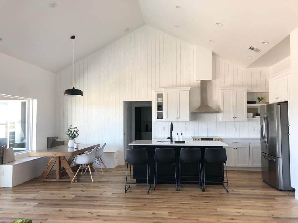 Black and White Kitchen Island in a White Kitchen - Soul & Lane