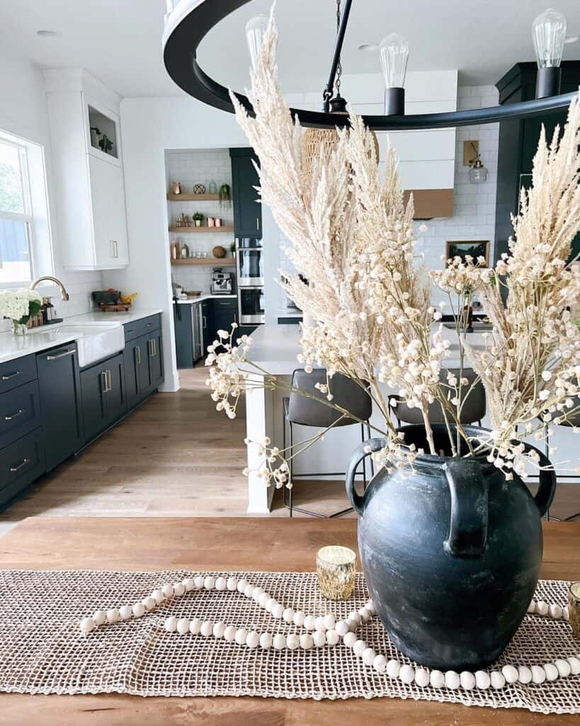 Black and White Kitchen with Dining Table - Soul & Lane