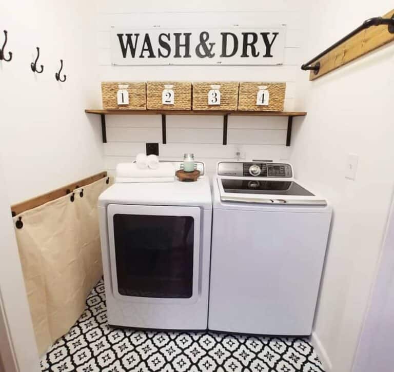 Black and White Laundry Room Laminate Flooring