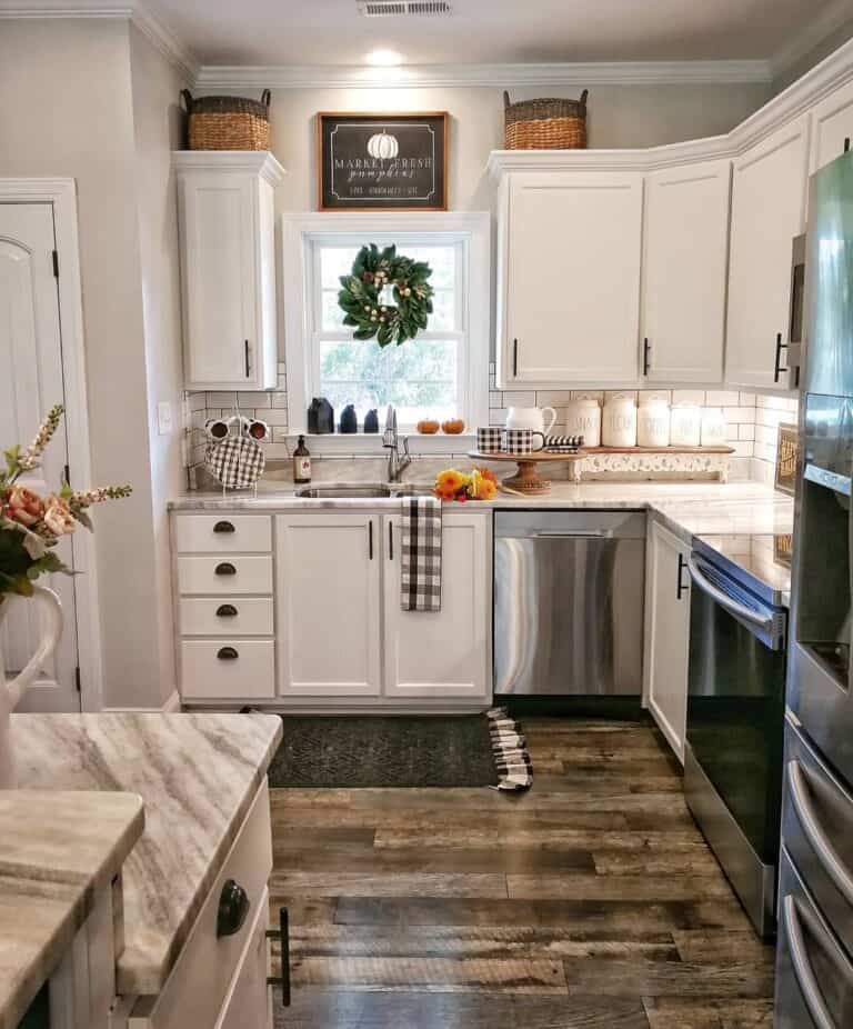 Black and White Plaid Kitchen Decor