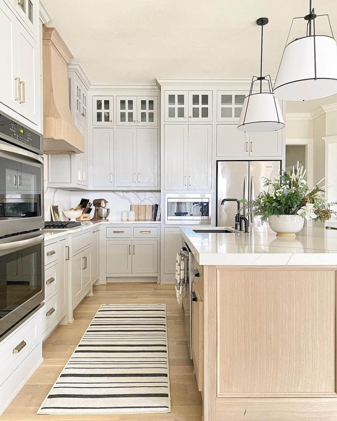 Black and White Striped Kitchen Runner Mat - Soul & Lane