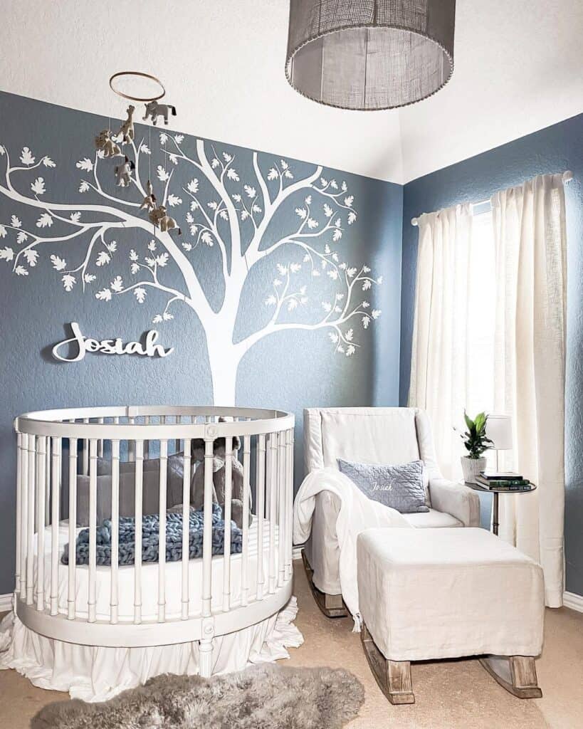 Blue Nursery Decor with Tree Decal Soul & Lane