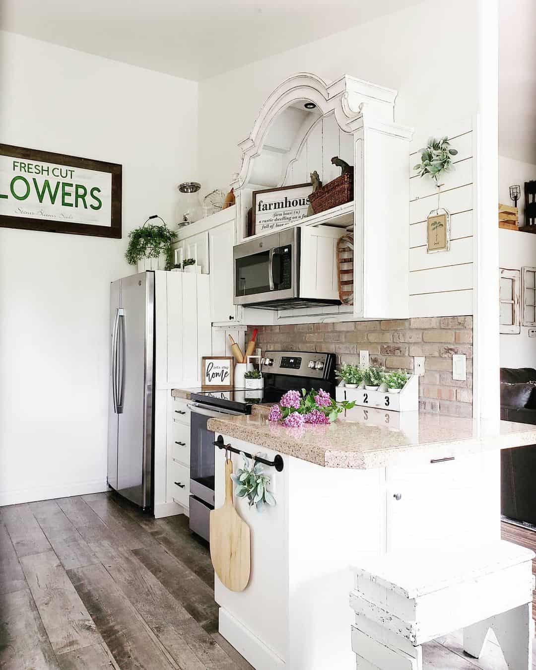 white shiplap kitchen backsplash