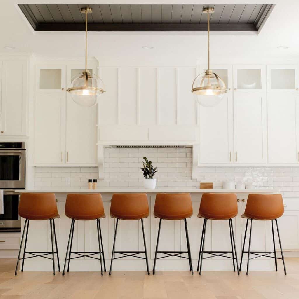 Brown Bar Stools Add Pops of Color