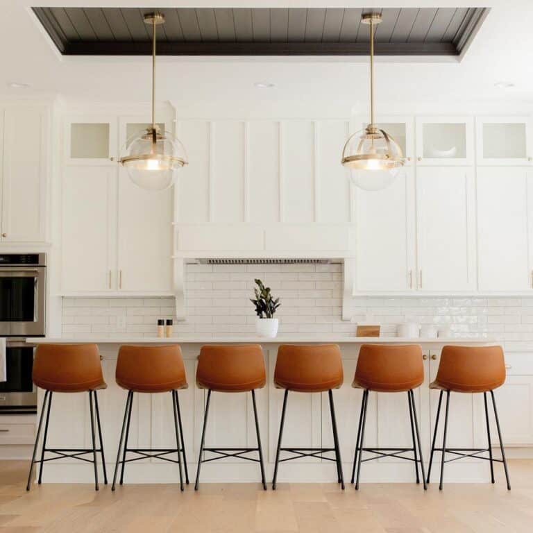 Brown Bar Stools Add Pops of Color