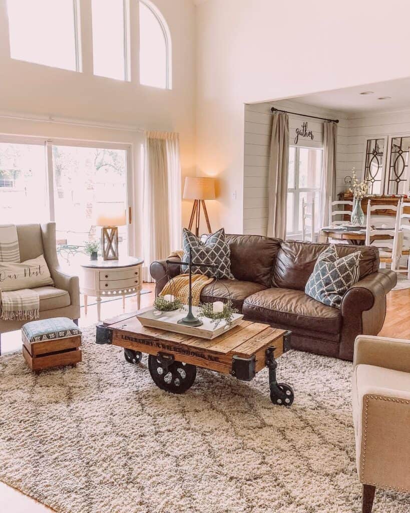 Brown Leather Couch Living Room