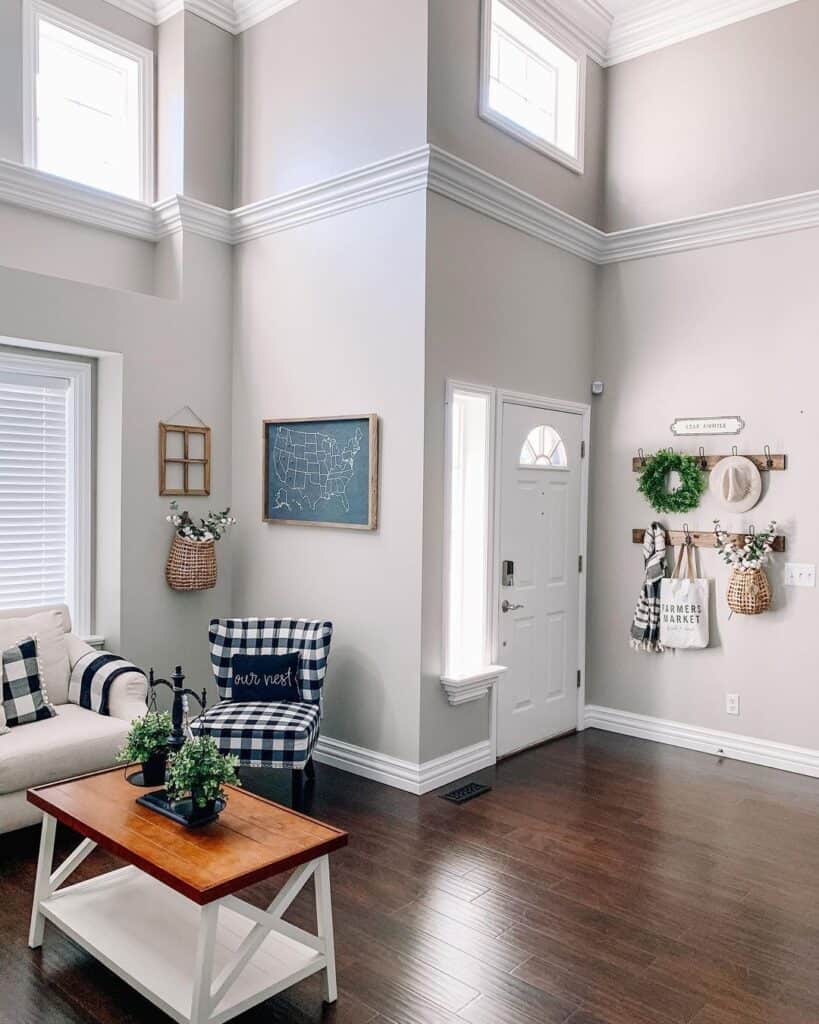 Checkered Slipper Chair in Living Room