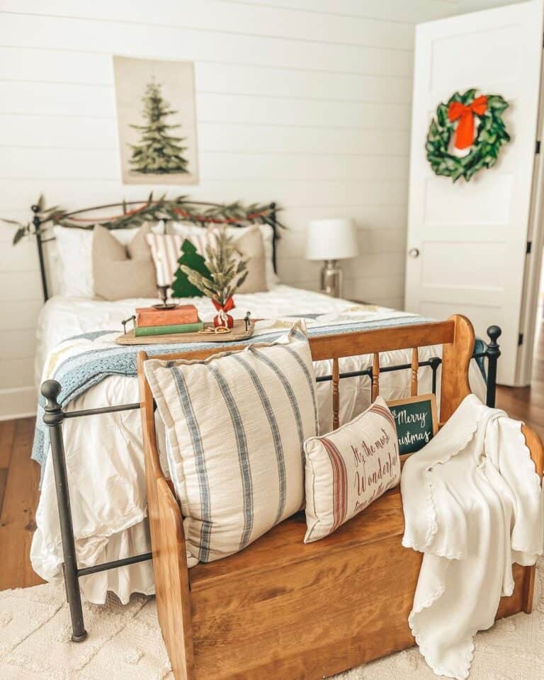 Christmas Throw in Subtle Christmas Bedroom