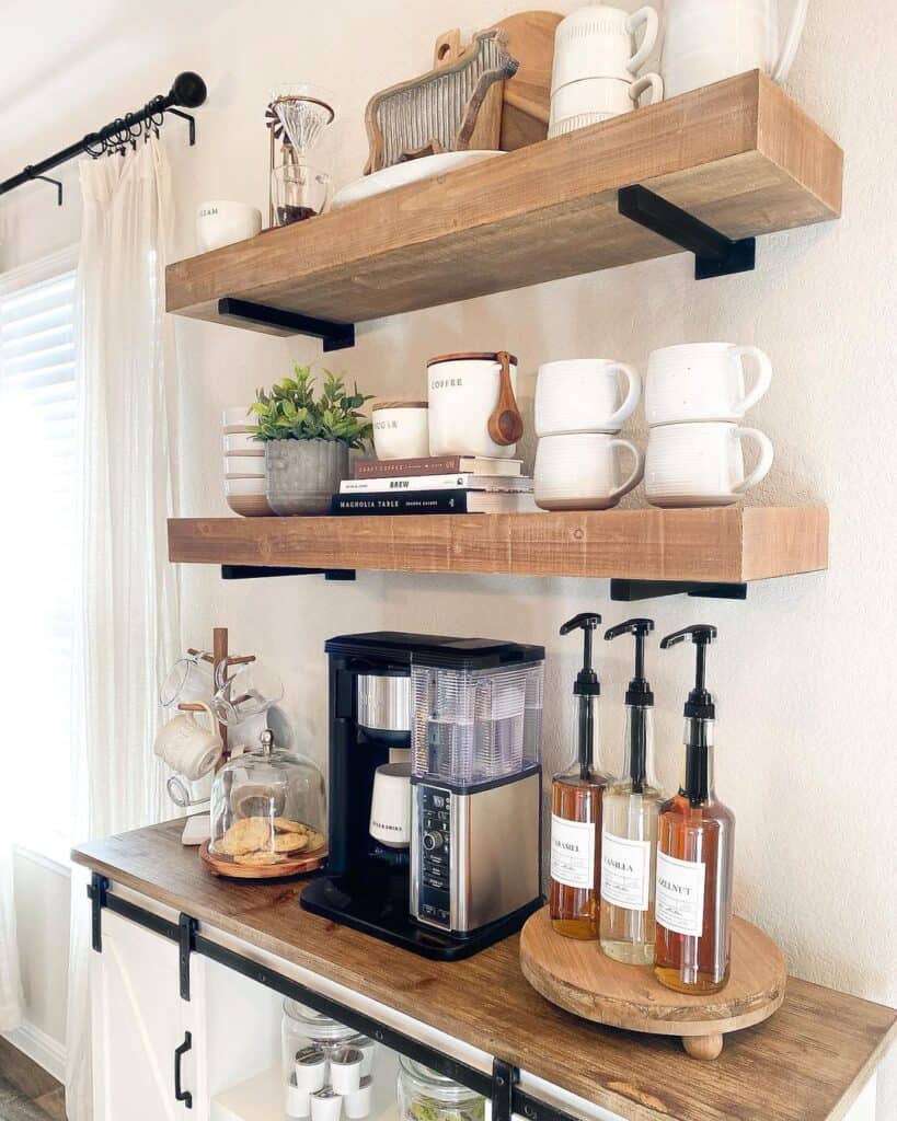 Coffee Station Table with a Farmhouse Feel