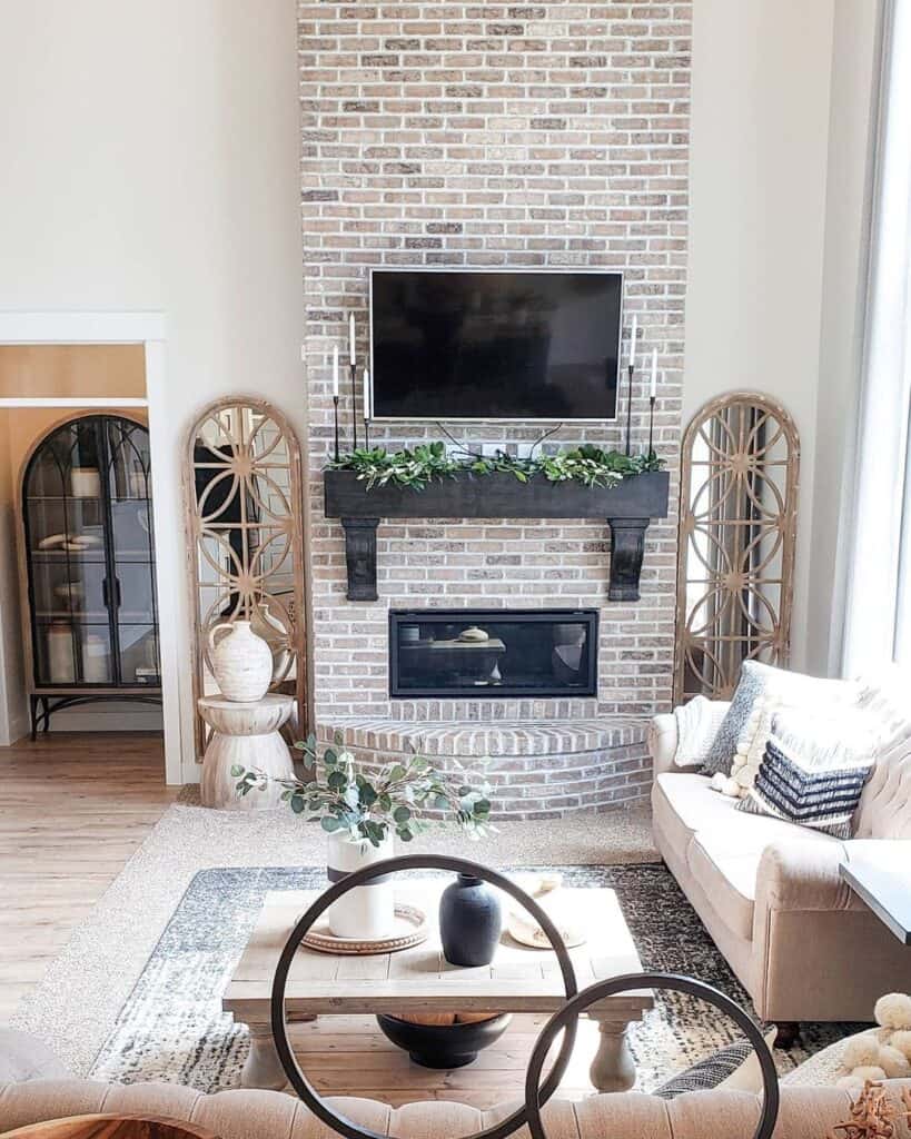Cozy Living Room with Fireplace and Couches