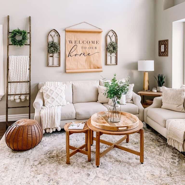 Cozy Living Room with Nesting Coffee Tables