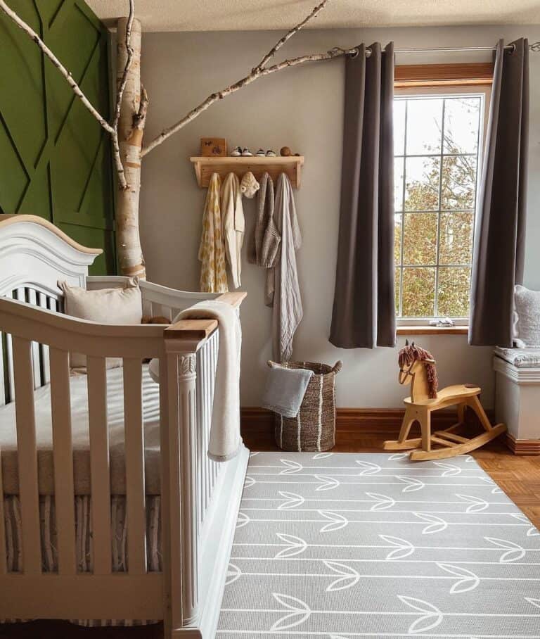 Dark Green Nature-Themed Nursery