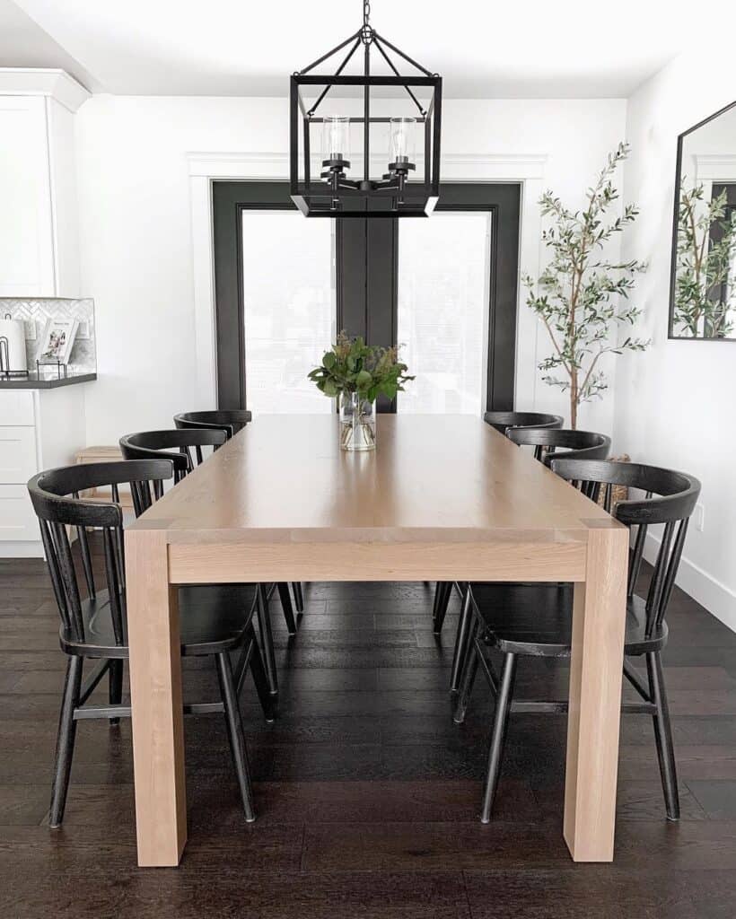 Dark Wood Dining Room Chairs on a Dark Wood Floor