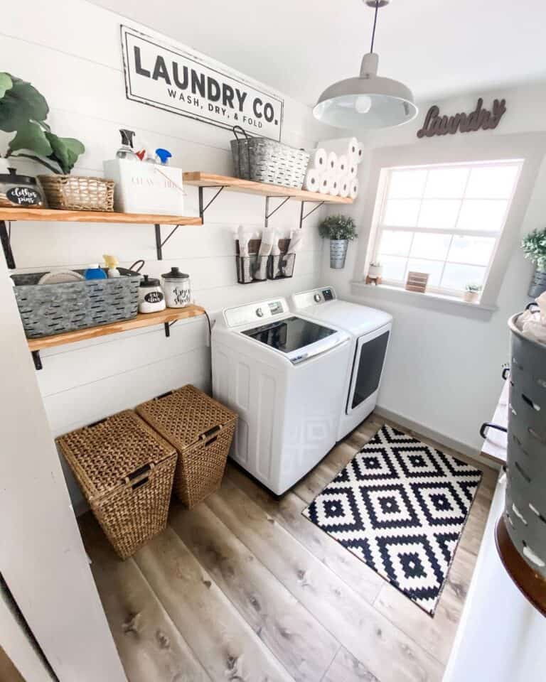 Diamond Pattern Rug for Laundry Room