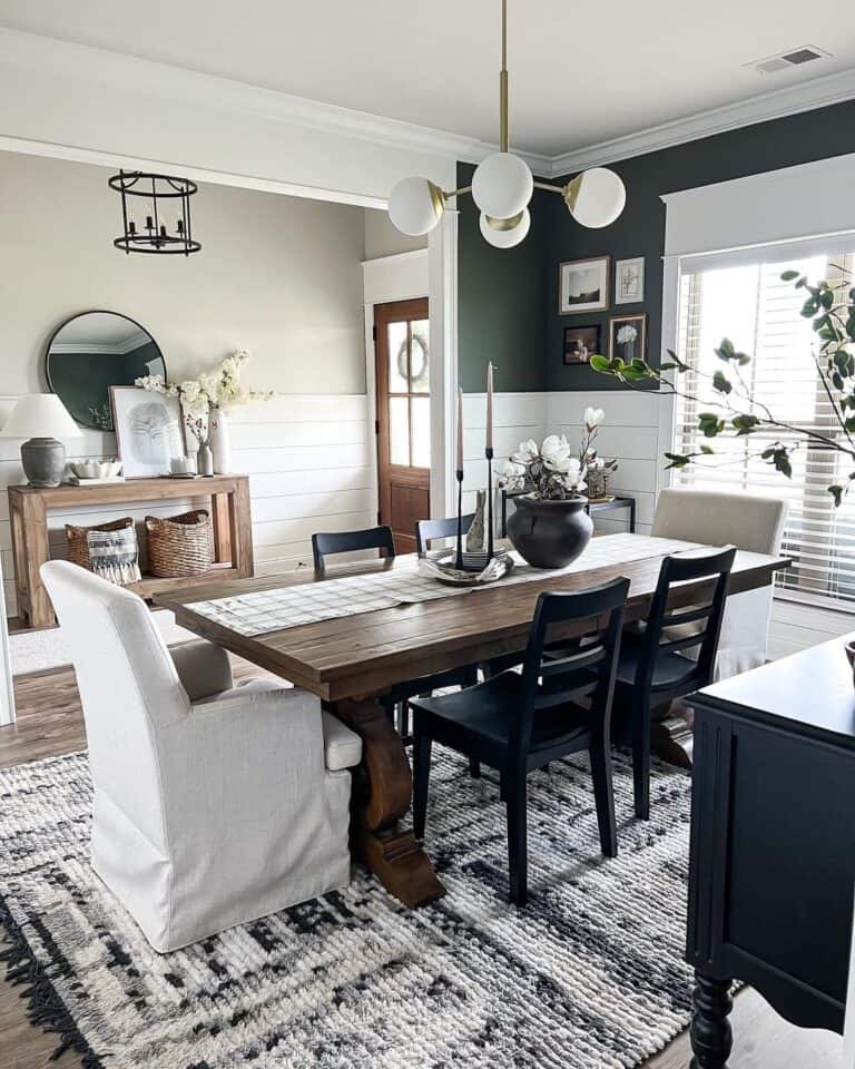 Dining Room Off of Shiplap Entryway