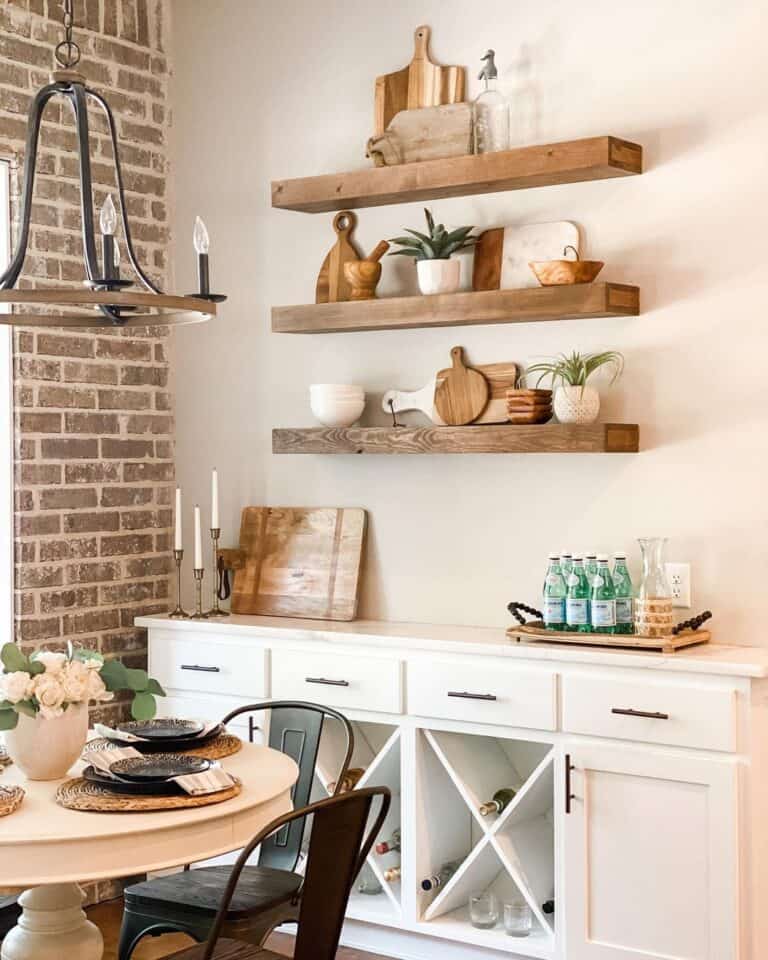 Dining Room with Floating Shelves