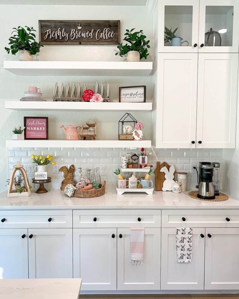 Easter Themed Kitchen Coffee Station