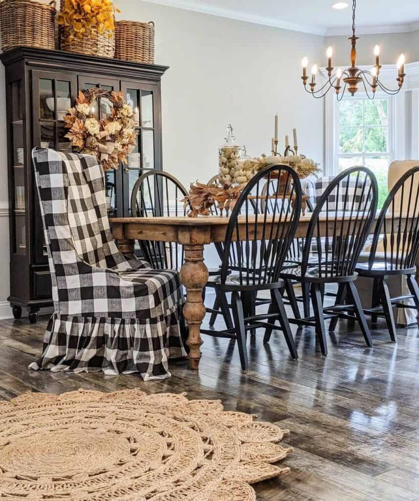 Fall Decor and Black Wood Dining Chairs