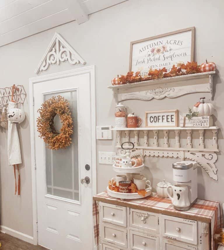 Fall Entryway With Coffee Station Table